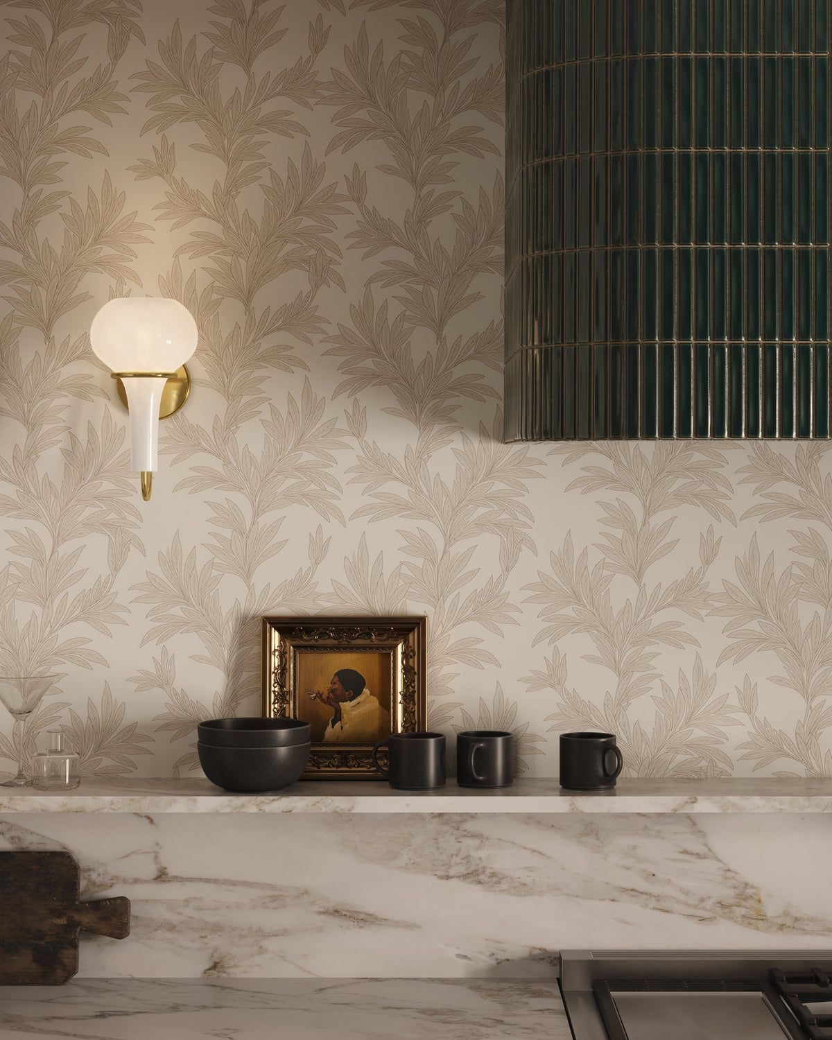 Bower Wallpaper in Grey II, 52" x 132"