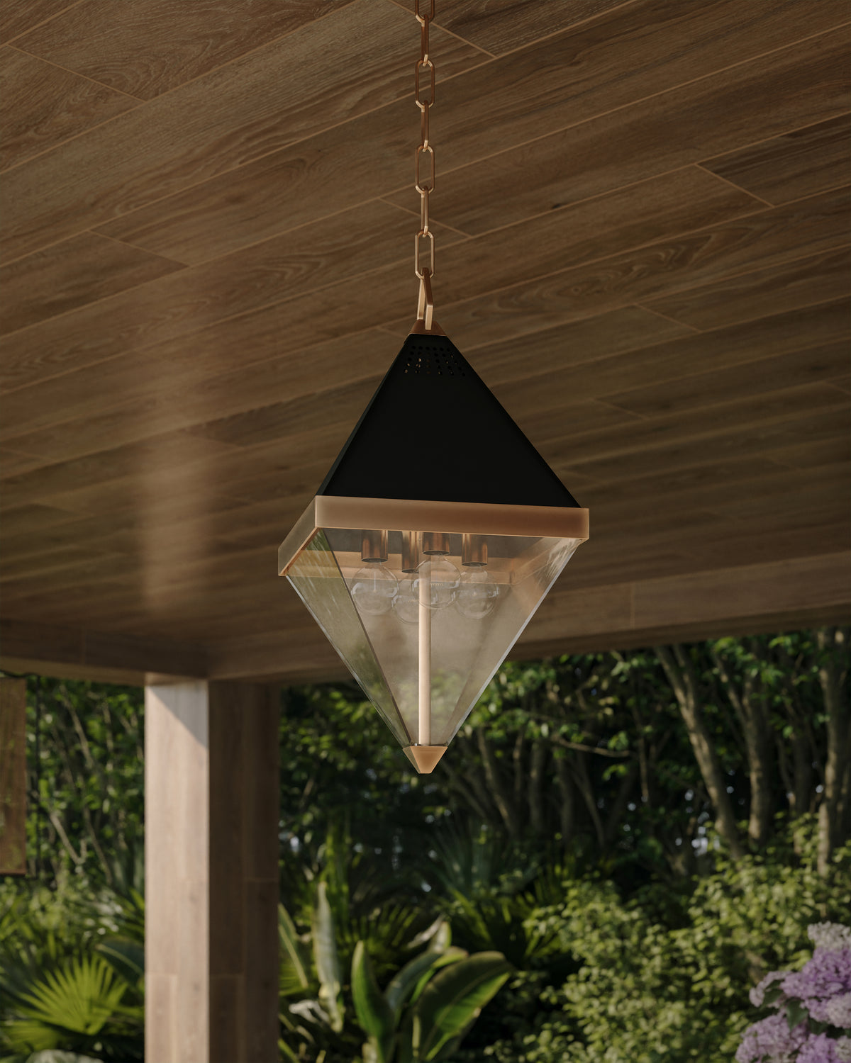 Bernard 10” Lantern in Aged Brass