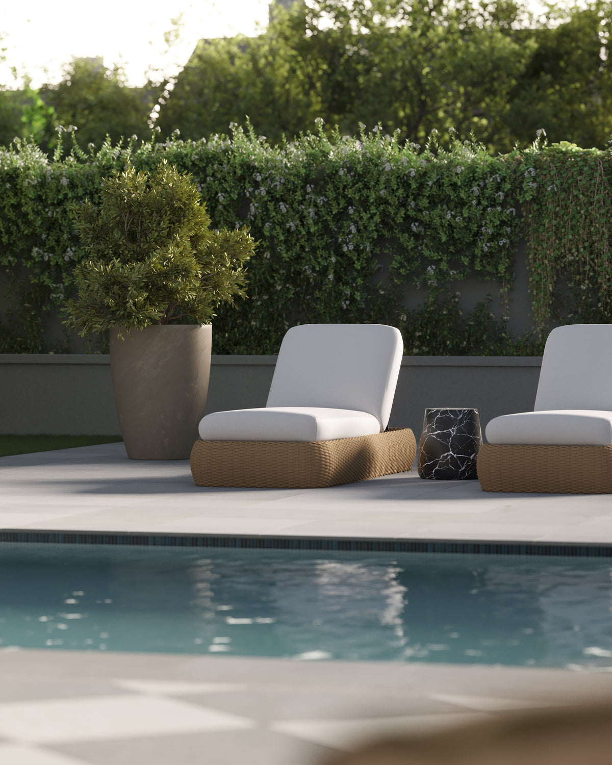 Solena Outdoor Lounger in White