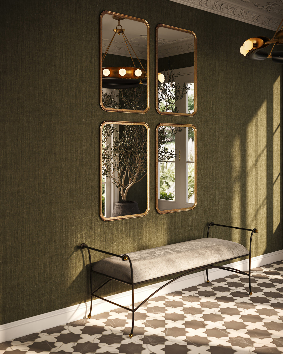 Avienne Mirror in Gold Leaf