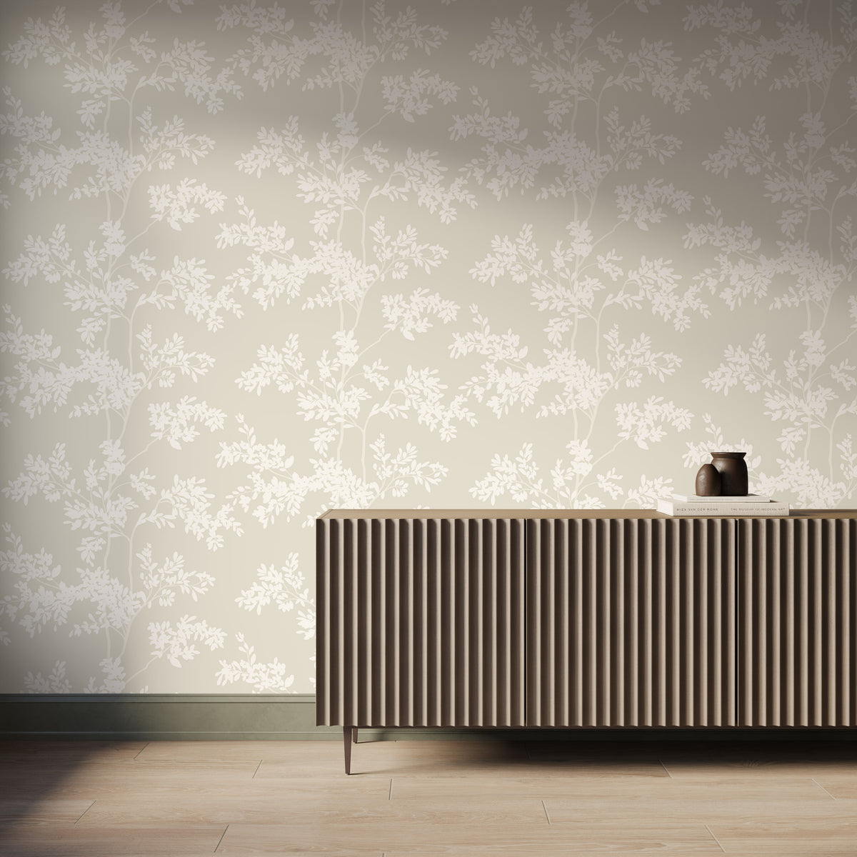 Isola Wallpaper in Light Taupe/White