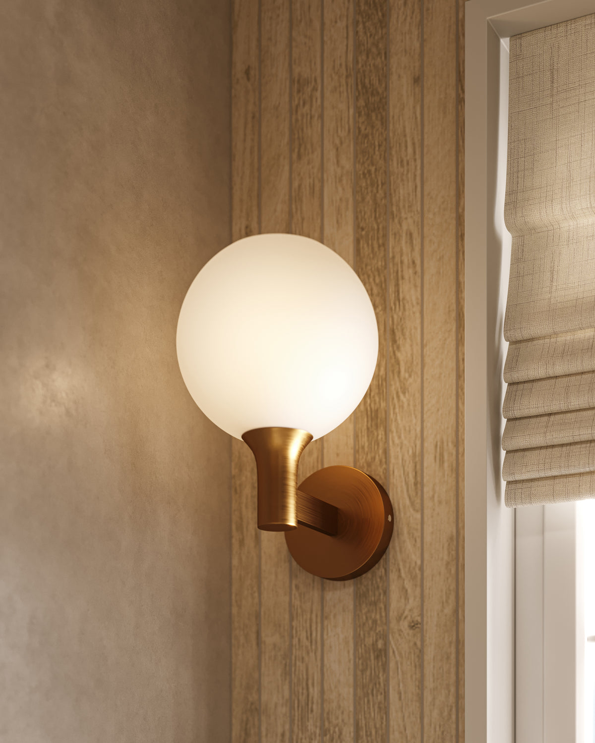 Wanda 8" 1 Light Wall/Vanity Light in Aged Gold/Opal Matte Glass